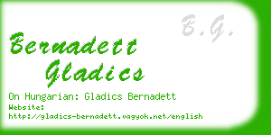 bernadett gladics business card